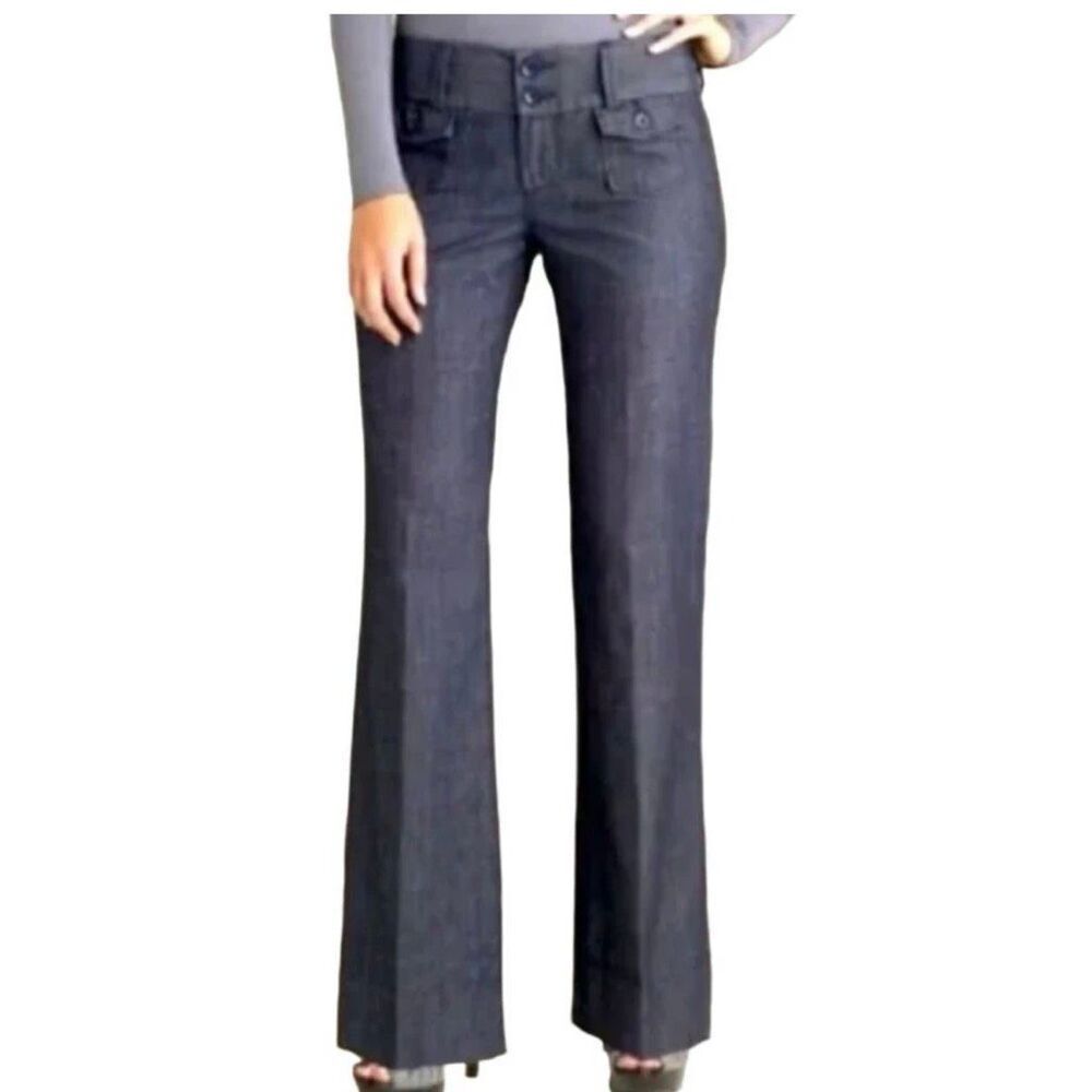 LUCKY BRAND Y2K Manhattan Trouser jeans Wide Leg in Dark Blue Women's Size 31/12